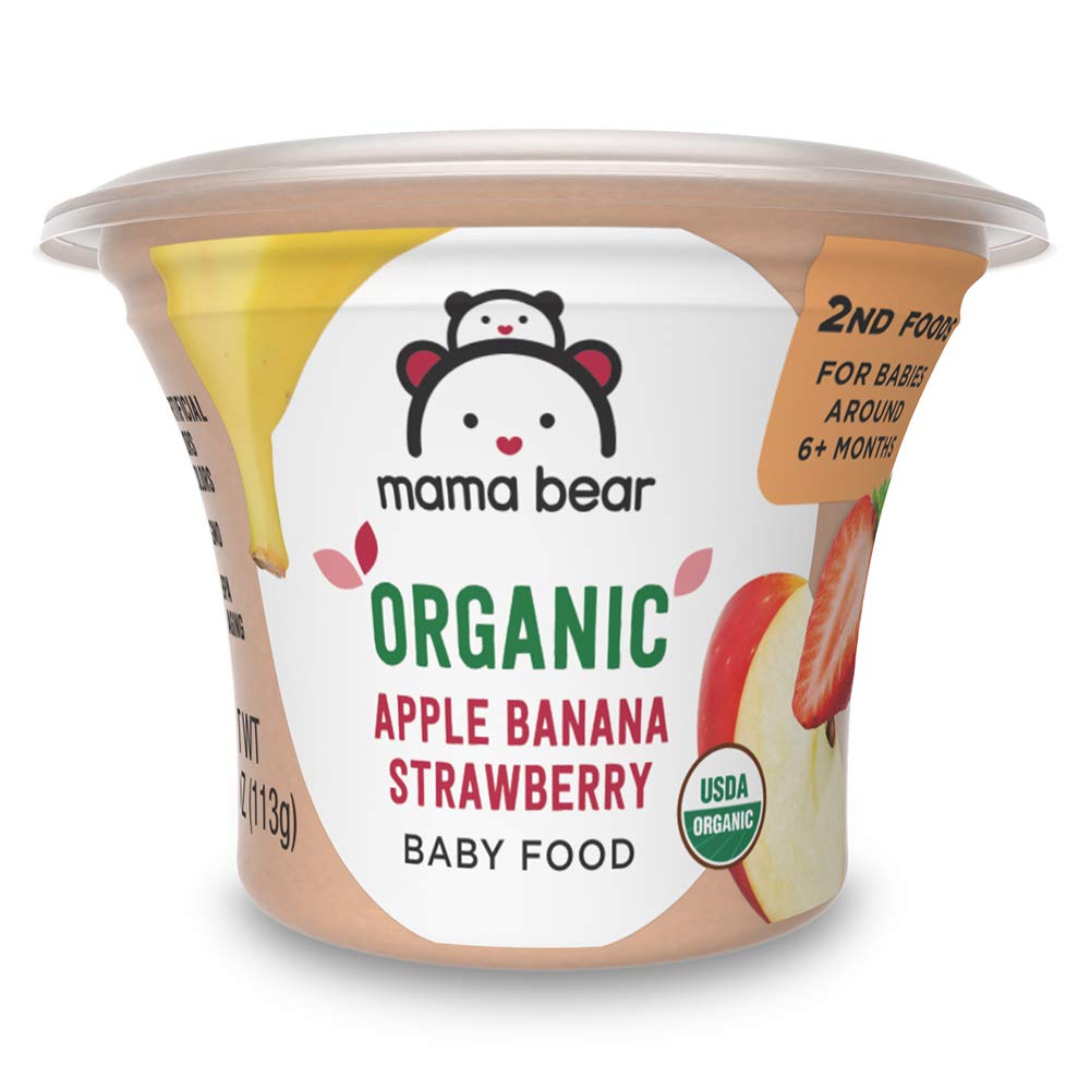 Mama Bear Organic Baby Food-Apple Banana Strawberry-Pack of 12, 3.98 oz Tubs-$7.75 Amazon