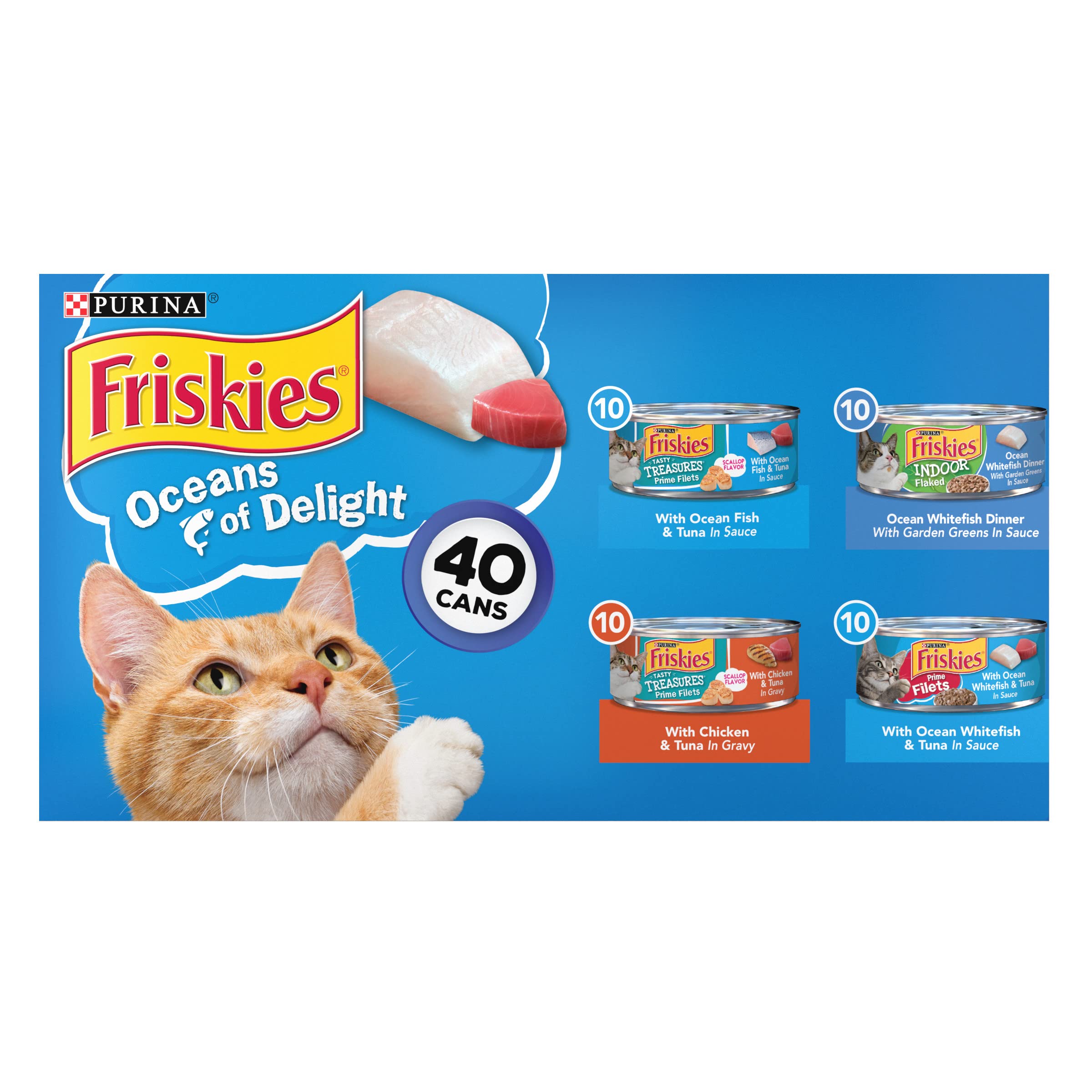 80-Count 5.5-oz Purina Friskies Wet Cat Food Oceans of Delight (Variety Pack) $40.90 w/ Subscribe & Save + Free S&H