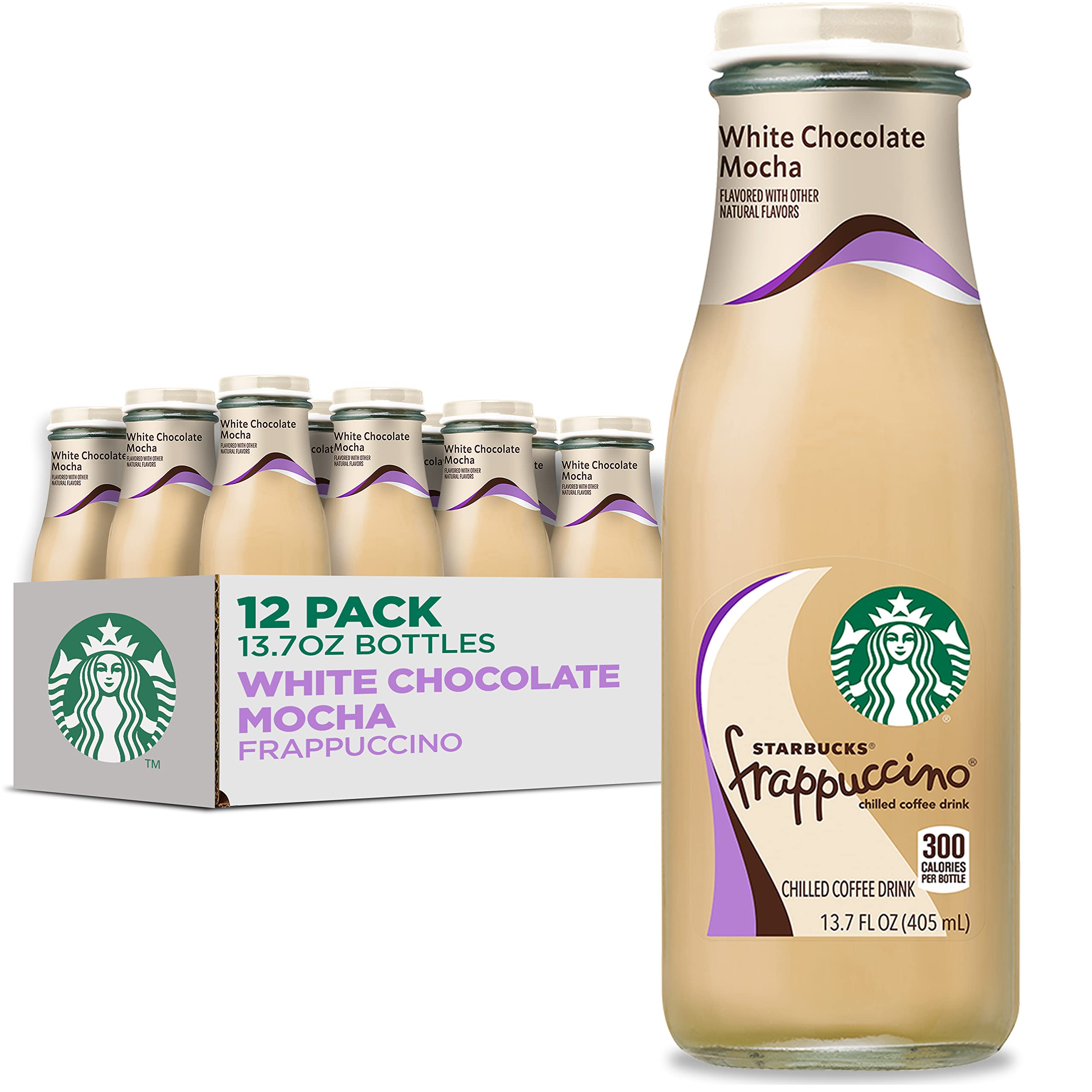 Starbucks White Chocolate Mocha Frappuccino-Pack of 12, 13.7 Oz. Bottles-$26.70