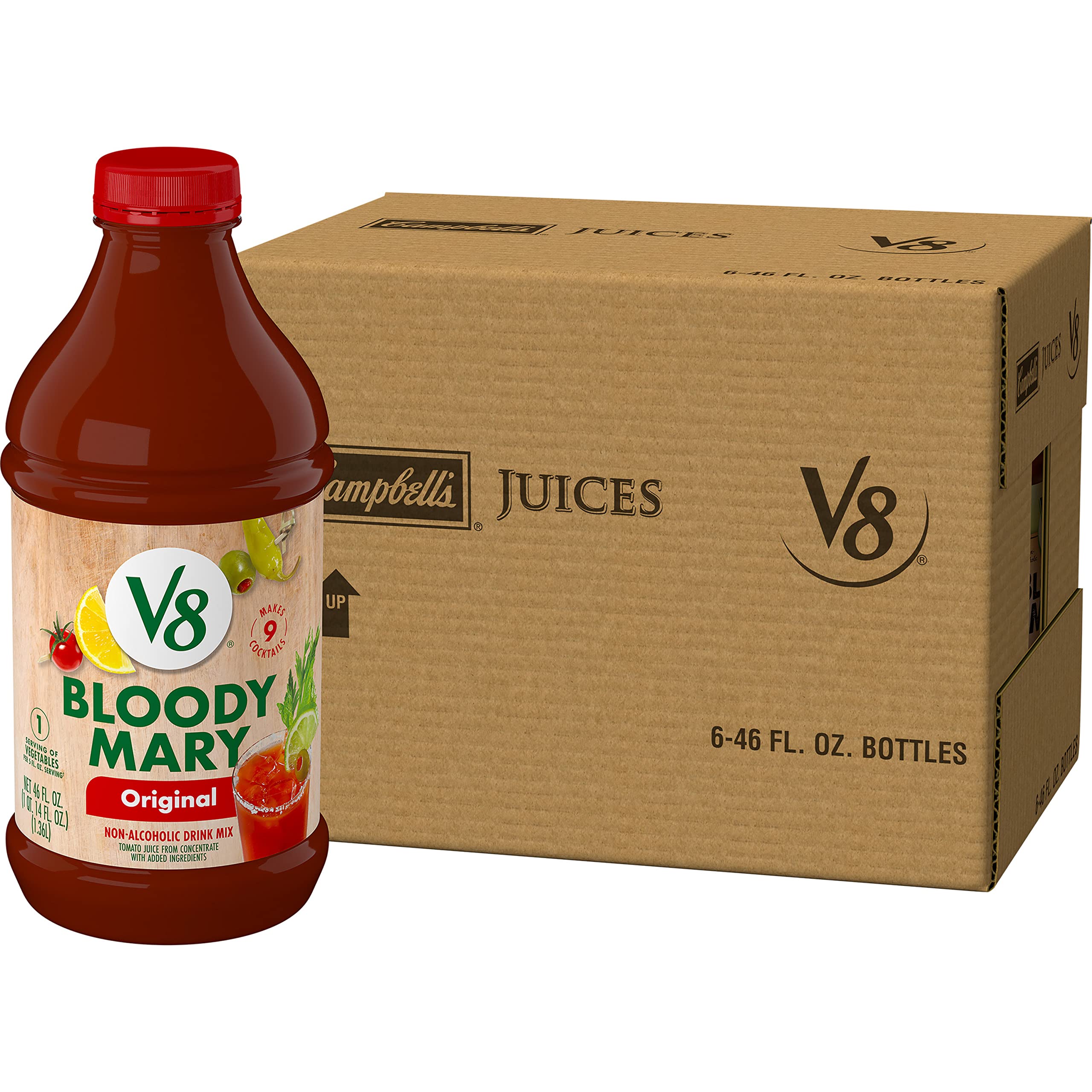 V8 Vegetable Juice Bloody Mary Mix-Pack of 6, 46 oz. Bottles-$17.29-Amazon