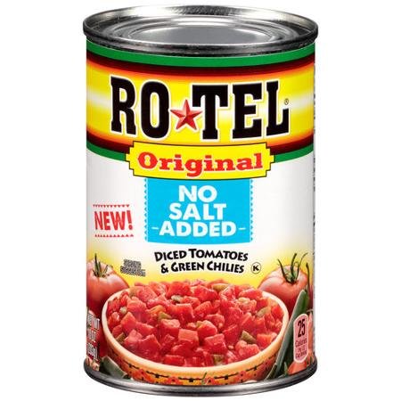 ROTEL Original No Salt Added Diced Tomatoes & Green Chilies-Pack of 12, 10 Ounce Cans-$6.35 ($.53/Can)-YMMV