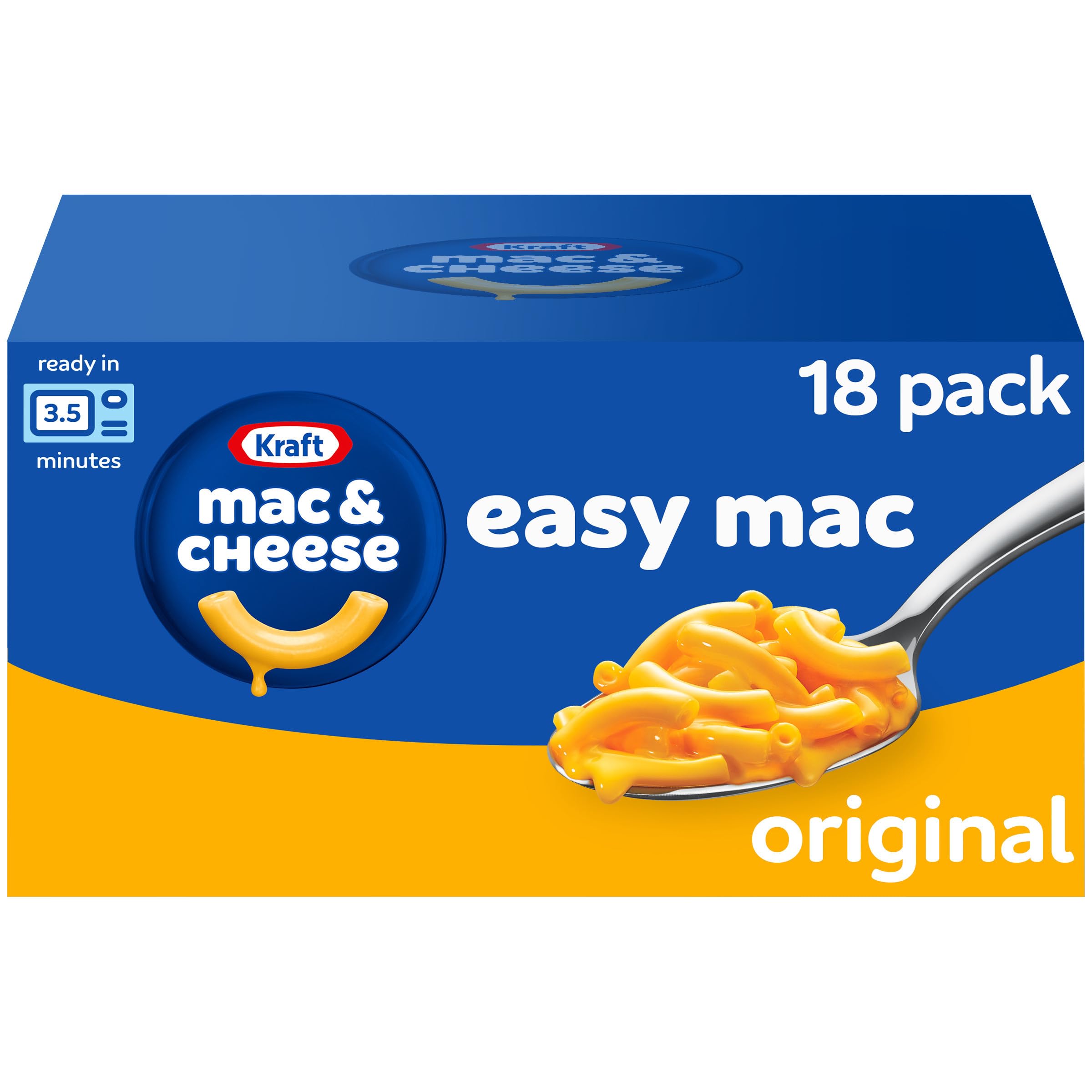 Kraft Easy Mac Microwavable Macaroni & Cheese-Pack of 18. 6.7 Oz. Packets-$7.99 ($.44 ea)-Amazon
