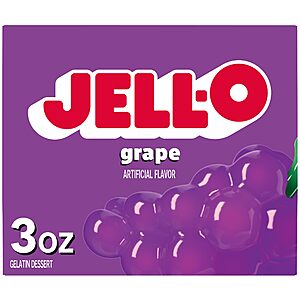 Jell-O 3oz Grape Gelatin Dessert Mix Box $0.35 w/ Subscribe & Save