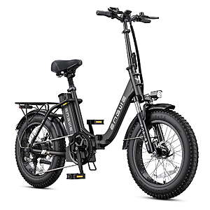 ENGWE L20 2.0 Electric Bike, Speed up to 28 mph 750W E-bike 52V 13Ah Battery, 20×3.0 Tire Class3 UL2849 Black Or Green $499.99