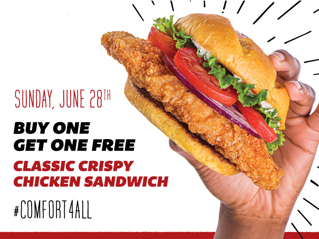 BOGO Free SMASHBURGER Classic Crispy Chicken Sandwich - Jun 28th only
