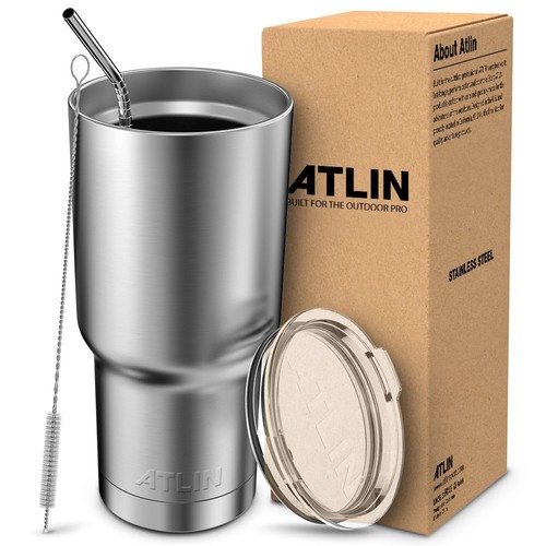 Atlin Tumbler [30 oz. Double Wall Stainless Steel Vacuum Insulation] Travel Mug $15.99
