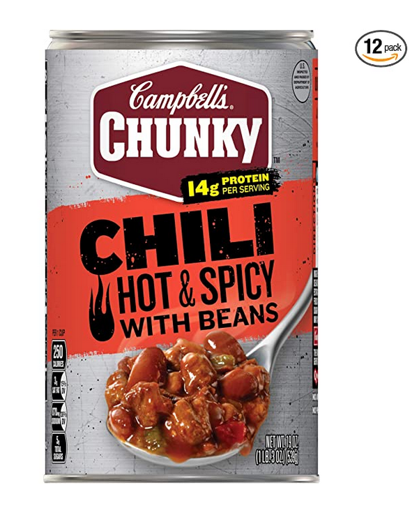 12 Pack - Campbell's Chunky Chili, Hot & Spicy Beef & Bean Firehouse, 19 Oz - w/ SS $18.8