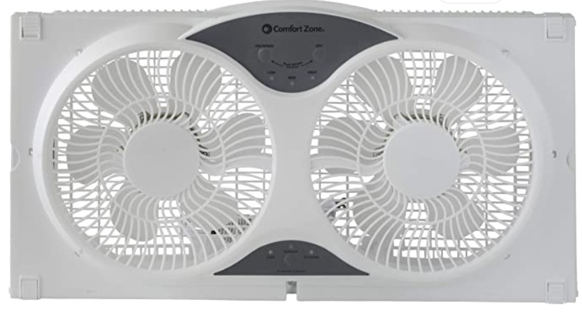 Comfort Zone Reversible 9 in Window Fit Fan with remote $33.38 Free ship on $35+ orders