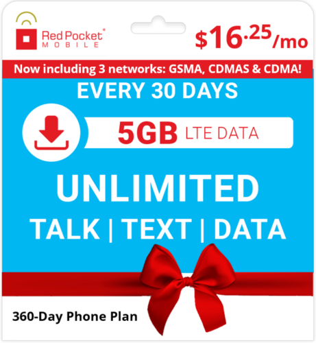 Red Pocket 5GB now includes CDMA (aka Verizon) $16.25/month - must buy yearly plan $195