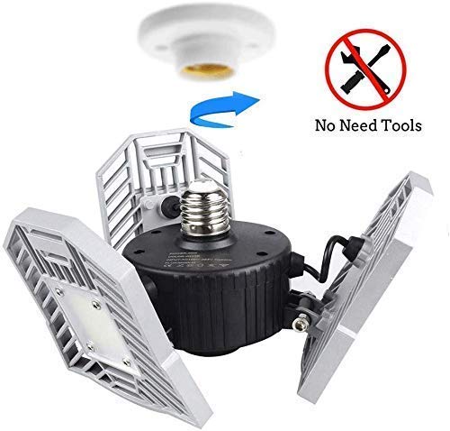 LED Garage Lights by Tanbaby - Adjustable, 60W, 6000LM - $27.99 AC