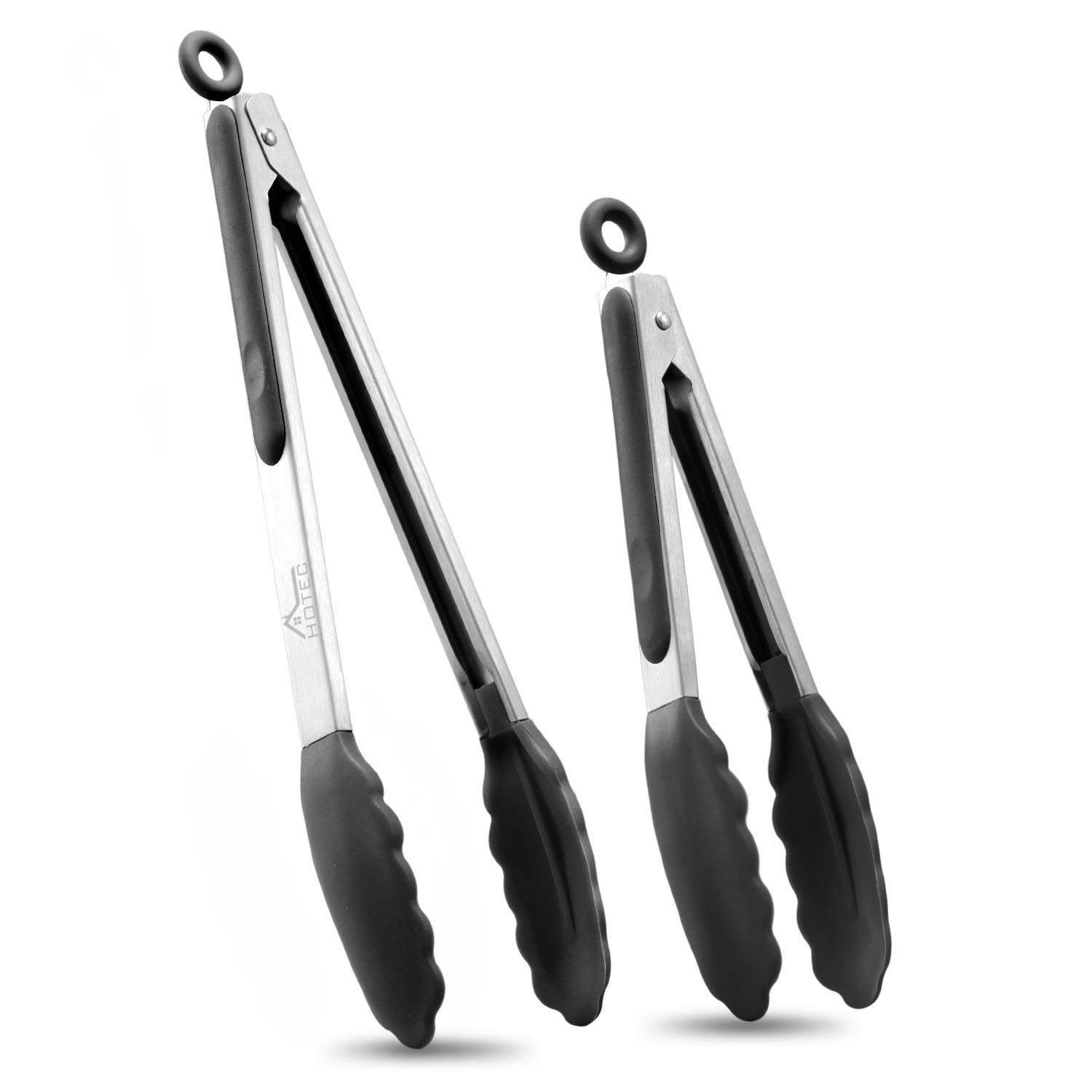 Hotec Premium Stainless Steel Locking Kitchen Tongs Set (9" and 12"), $7.19 AC