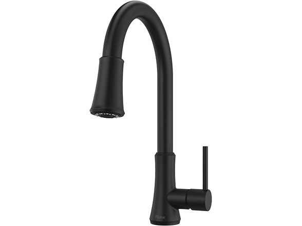Woot, Pfister Pfirst Single Handle Pull Down Kitchen Faucet in Matte Black, $69.99, free shipping for Prime members
