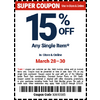 Harbor Freight, ITC members, 15% off any single item, 30% off any item under $10, begins March 28 for non-ITC