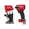 Milwaukee M18 FUEL 18V Lith-Ion Brushless Cordless Compact Router w/ 1/4 in. Impact Driver, $179, FS, Home Depot