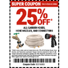 Harbor Freight coupon, 25% Off All GARDEN HOSES, HOSE NOZZLES, AND CONNECTORS