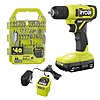 RYOBI ONE+ 18V Cordless 3/8 in. Drill/Driver Kit with 1.5 Ah Battery, Charger, and Drill and Impact Drive Kit (40-Piece), $49.97, FS, Home Depot