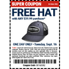 FREE HAT with Any $39.99 purchase w/ coupon, Harbor Freight