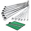 Prime members,SK Extra Long Ratcheting Wrench Set, Double Box End Wrench Set, 12-Piece, Metric, 8 mm to 19 mm, 72-Tooth, Premium CR-V Construction, with Rolling Pouch $112