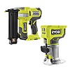 RYOBI ONE+ 18V 18-Gauge Cordless AirStrike Brad Nailer with Compact Fixed Base Router (Tools Only), $149, FS, Home Depot