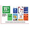 Dollar General in store, 15% off gaming/entertainment gift cards, Playstation, Gamestop, Vudu, Hulu, Candy Crush, Fandango, Rec Room, 11/30-12/6