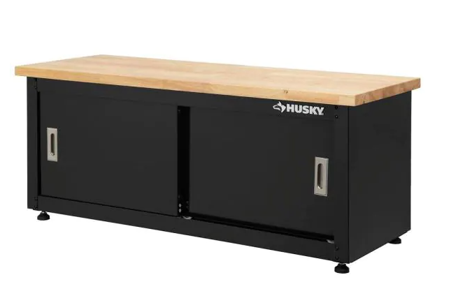 Husky Ready-to-Assemble Steel Storage Bench in Black (48 in. W x 20 in. H x 18 in. D), $230.99, free shipping, Home Depot