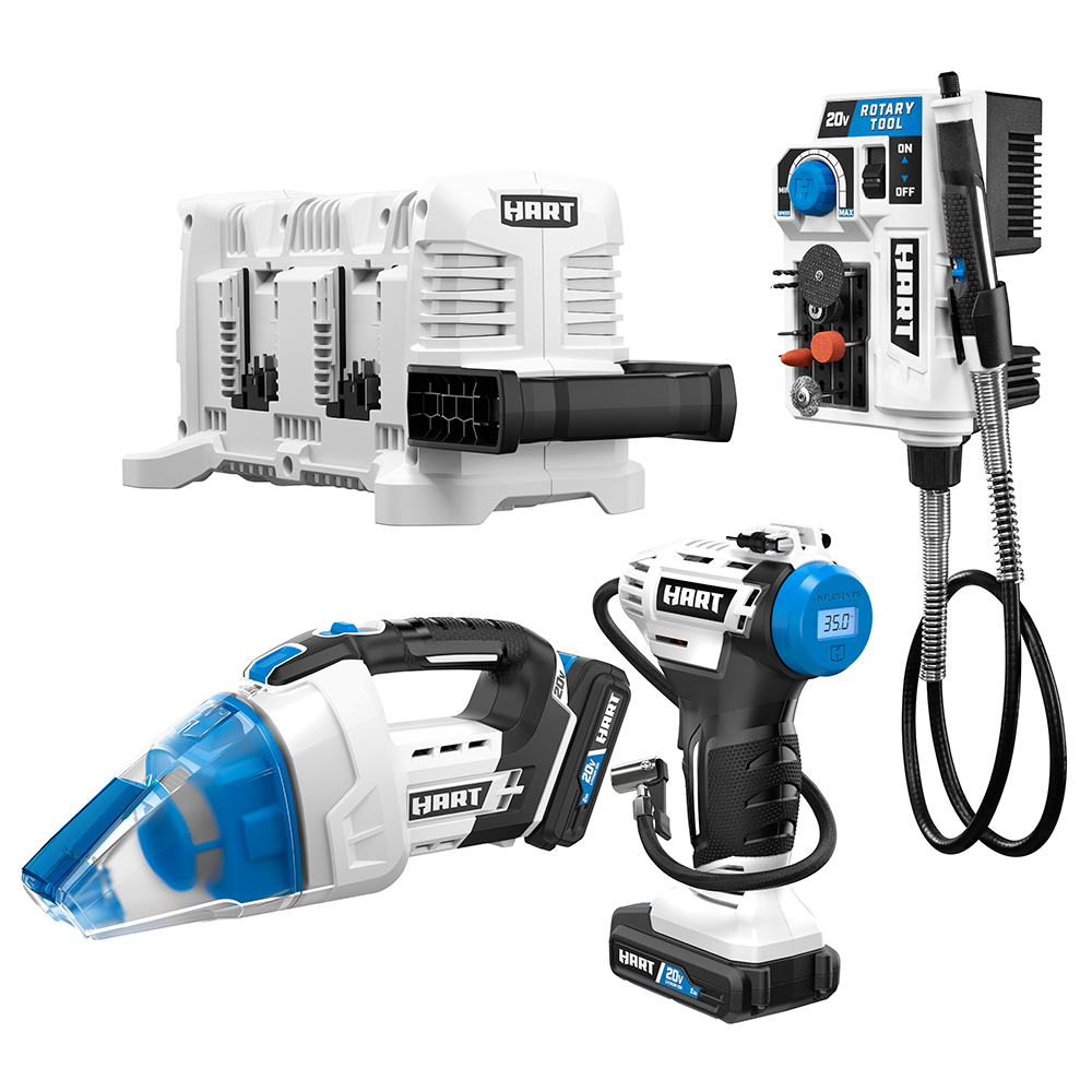 HART 20Volt 4Tool Lifestyle Kit w/ (2)2.0Ah LithiumIon Batteries
