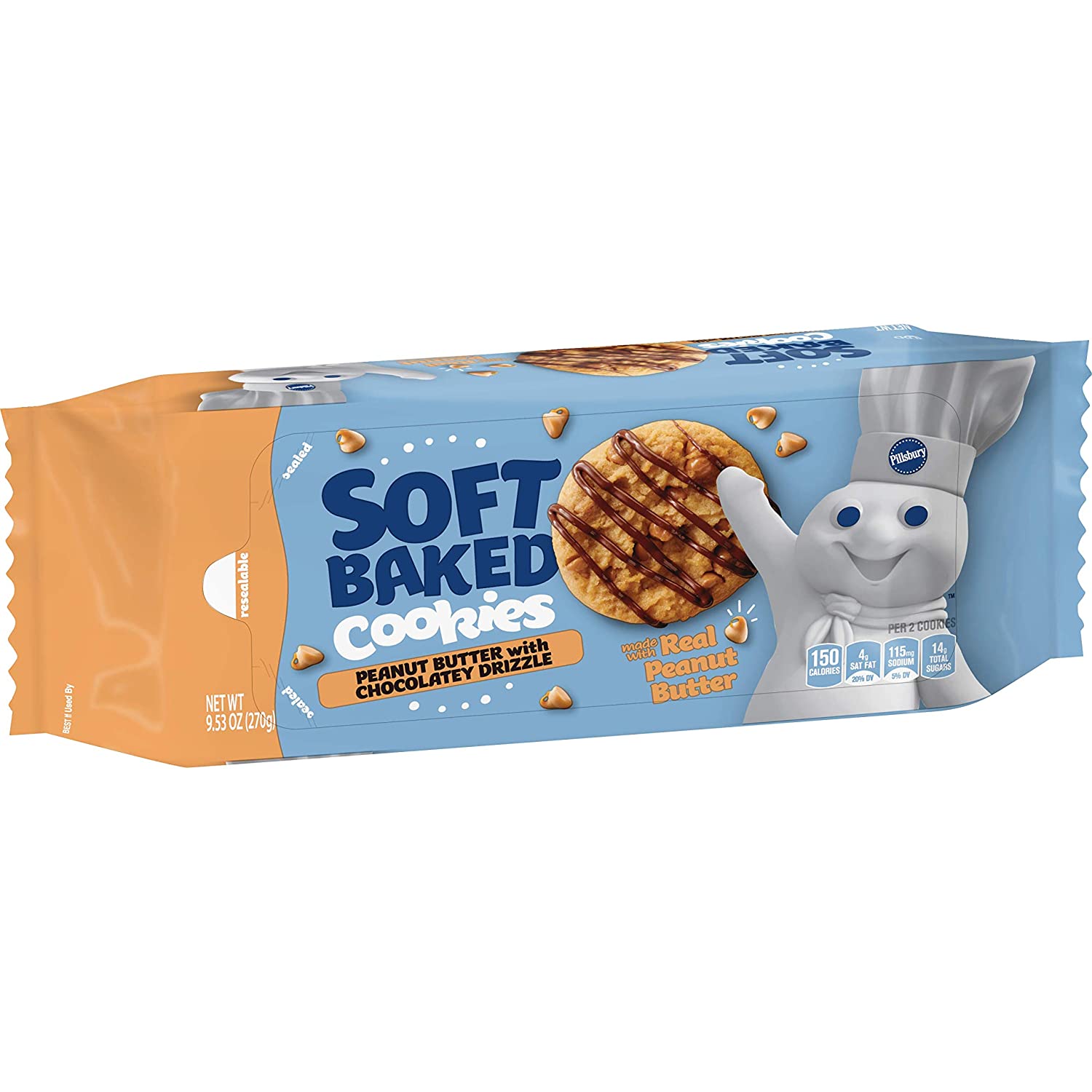 18 count Pillsbury Soft Baked Cookies, (Peanut butter, chocolate chip, birthday cake) $1.40 - $1.47, free shipping for Prime, Amazon