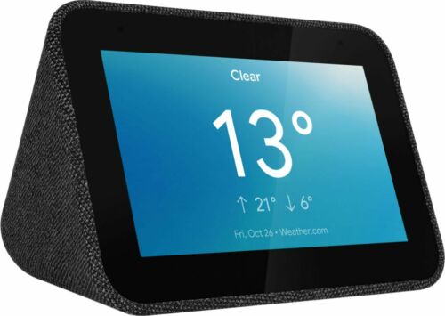 Lenovo - Smart Clock with Google Assistant - Charcoal, $34.99, free shipping, Best buy via ebay