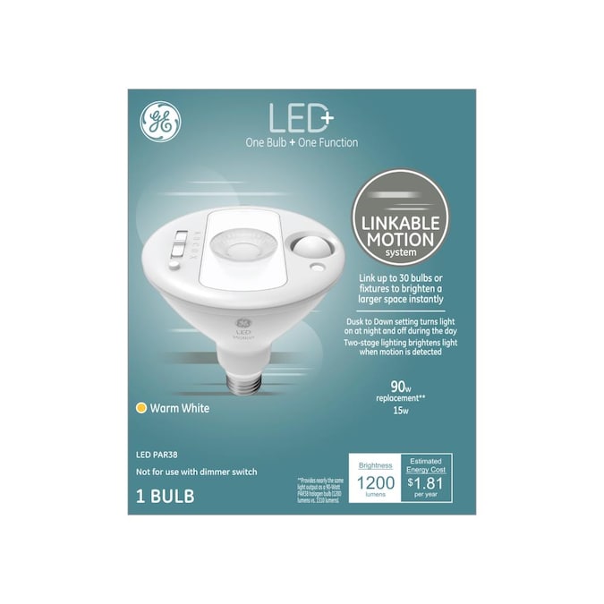 Lowe's, GE LED+ Linkable Motion 90-Watt EQ LED Par38 Warm White Flood Light Bulb, $9.98, free pickup