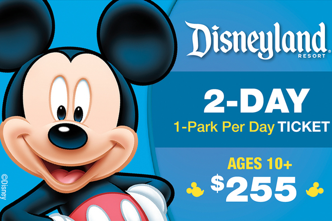 Disneyland Resort 2 day ticket, ages 10+, $229.50, 3-Day Park Hopper Ticket Ages 10+ $351, with code DISNEYLAND2021, Kroger Gift Cards