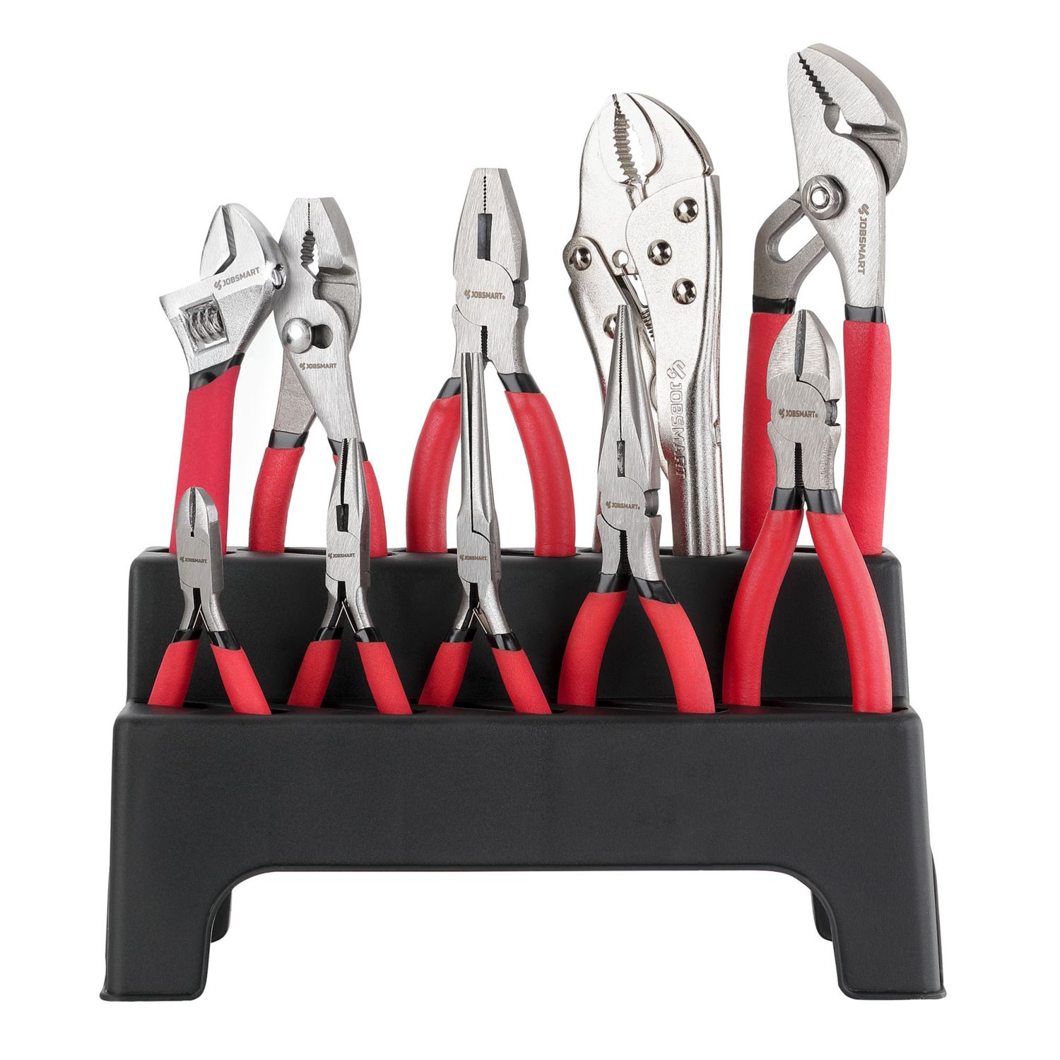 JobSmart 10 pc. Stand Up Pliers and Wrench Set w/ storage rack, 19.99