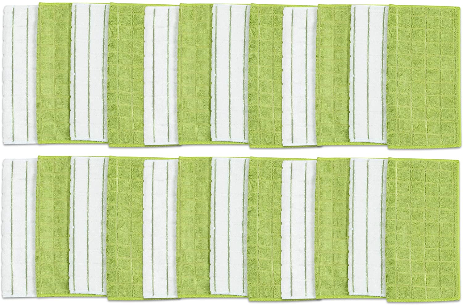 woot!, 24 pack Simpli-Magic 79288 Microfiber Washcloths, Dish Cloths, Checkered Lime, 12"x12", $4.99, free shipping for Prime