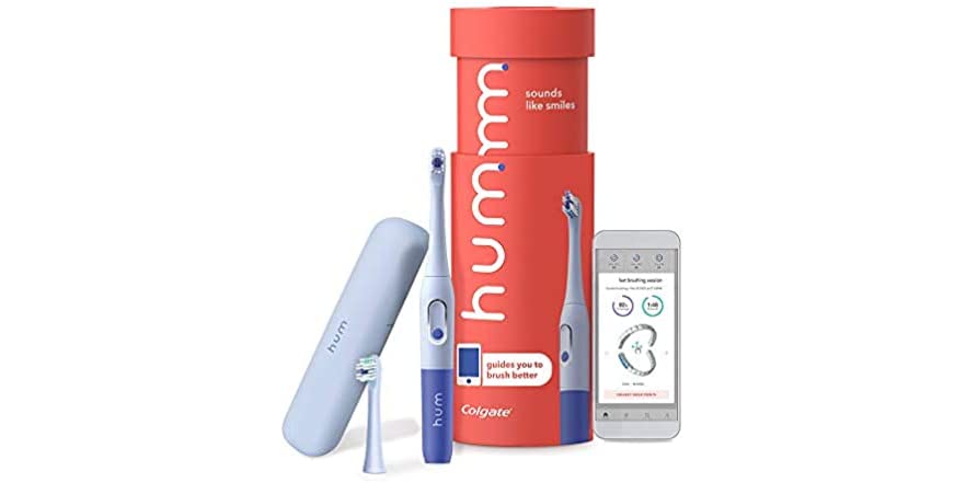 Woot!, hum by Colgate Smart Battery Sonic Toothbrush Kit: Sonic Toothbrush Handle + 2 Toothbrush Heads & Travel Case (Your Choice Color), $17.99, FS for Prime