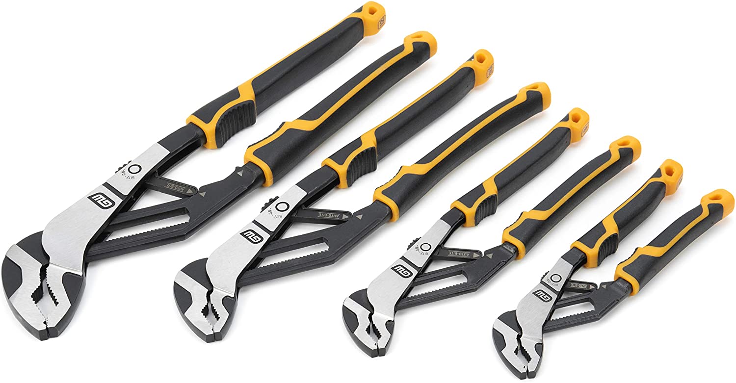 GearWrench 4Pc. Pitbull AutoBite Tongue & Groove Dual Material Pliers