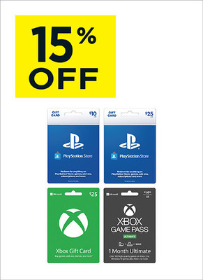 Dollar General in store, 15% off Sony Playstation or XBOX gift cards, Oct 2-4th