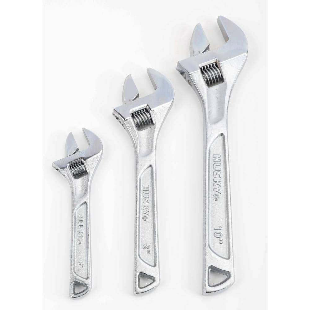 3Piece Husky Adjustable Wrench Set