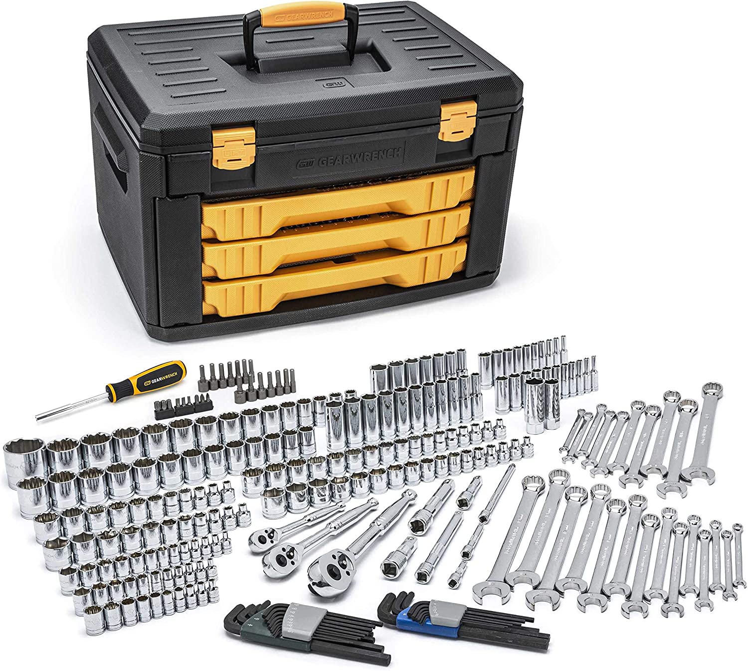 GEARWRENCH 239 Pc. Mechanics Tool Set in 3 Drawer Storage Box - 80942, $186.24, Amazon $186.24
