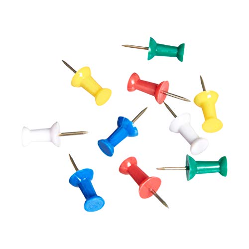 Amazon Basics Push Pins Tacks, Assorted Colors, Steel Point, 200-Pack, $1.80