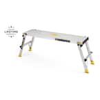 Available again, Gorilla Ladders4 ft. x 12 in. x 20 in. Aluminum Slim-Fold Work Platform, 300 lbs capacity, $42.98, FS, Metaltech 6' rolling scaffold, $139, Home Depot