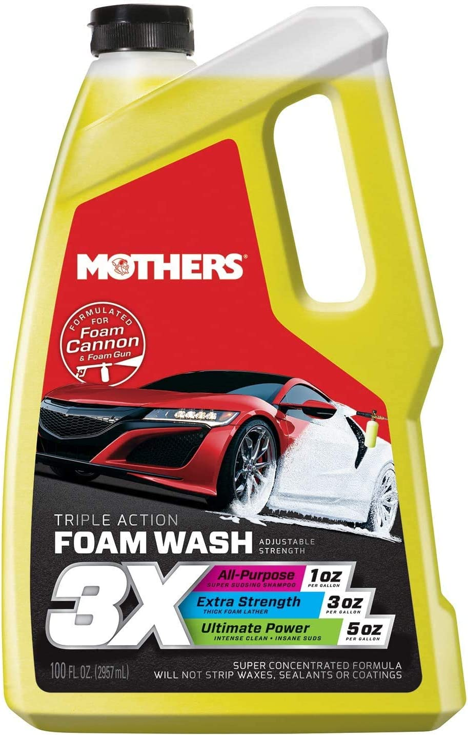100oz Mothers 3X Triple Action Foam Car Wash, formulated for foam cannons, $6.49, Amazon, OOS but can order