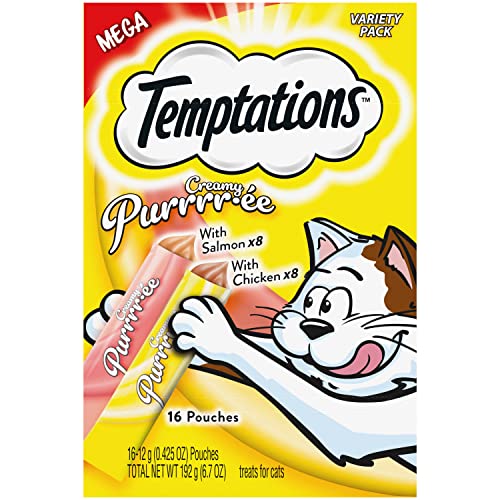 Amazon pet products, buy 2 save $5, 32 count Temptations creamy puree cat treats, $11.98 + more