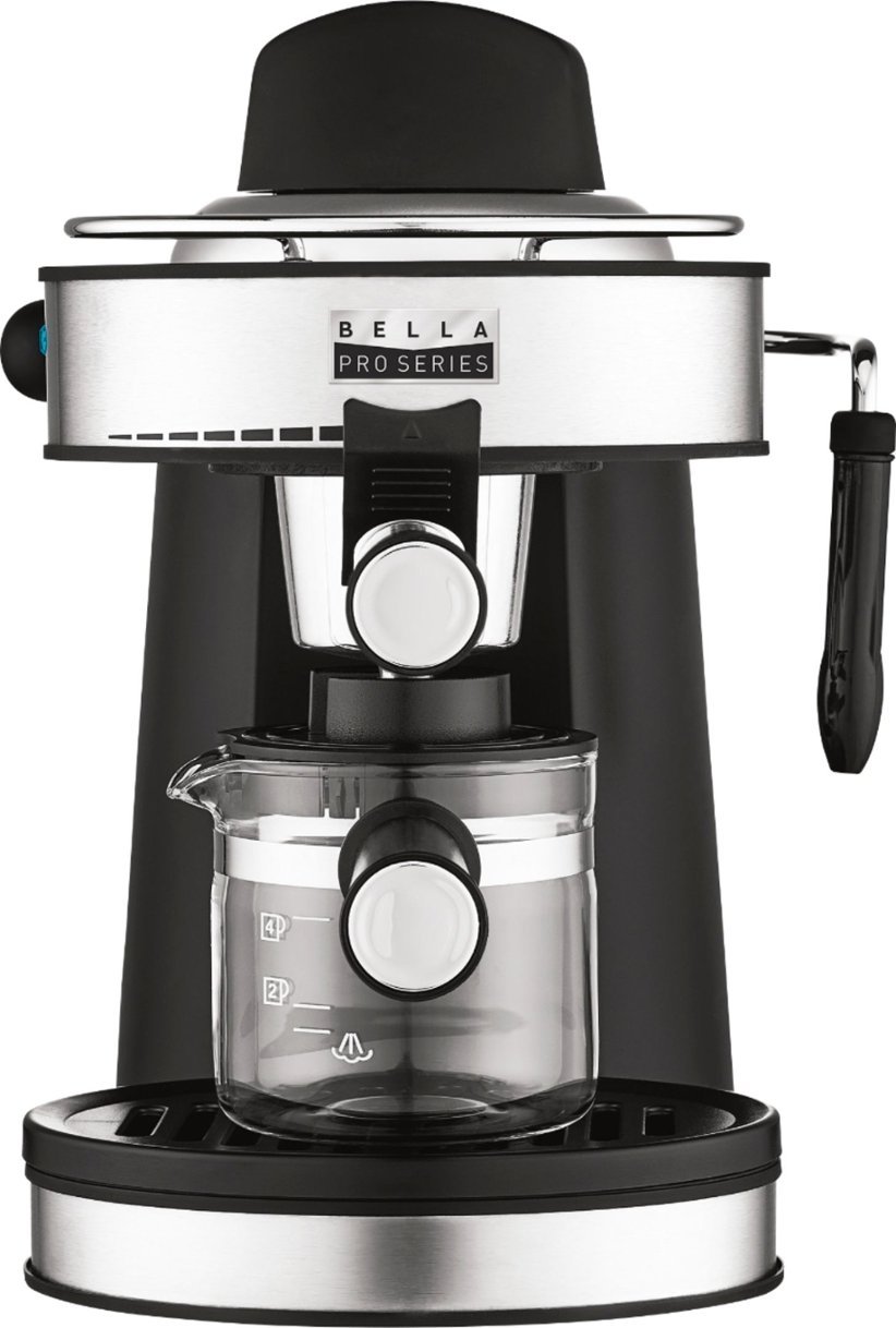 Bella Pro Series - Pro Series Espresso Machine with 5 bars of pressure and Milk Frother - Stainless Steel, $19.99, free pickup, Best Buy