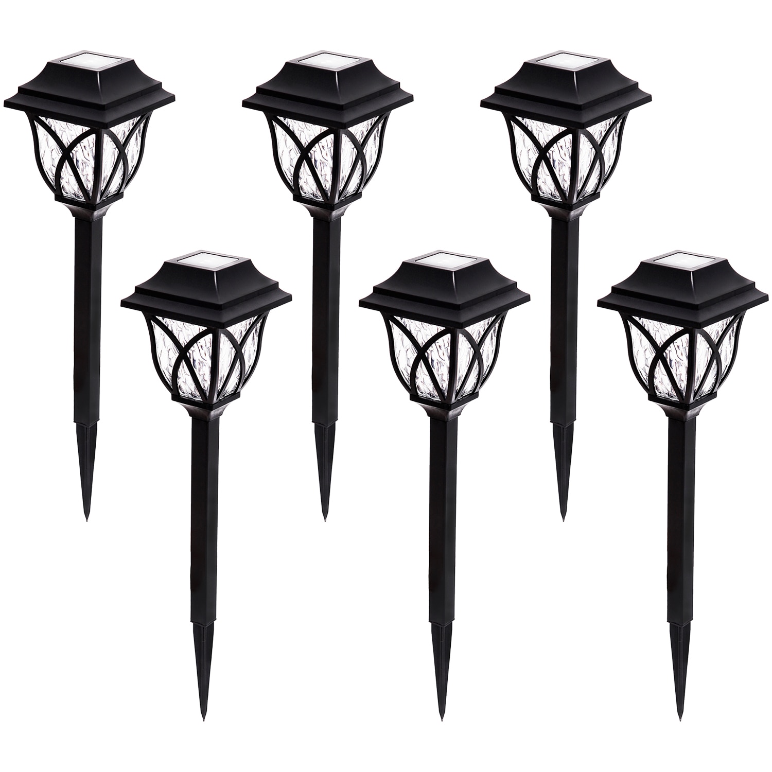 6 pack Harbor Breeze 5-Lumen Black Solar LED Outdoor Path Light Kits, $13.99, 8 pack stainless lights, $27.99, free pickup, Lowe's, today only