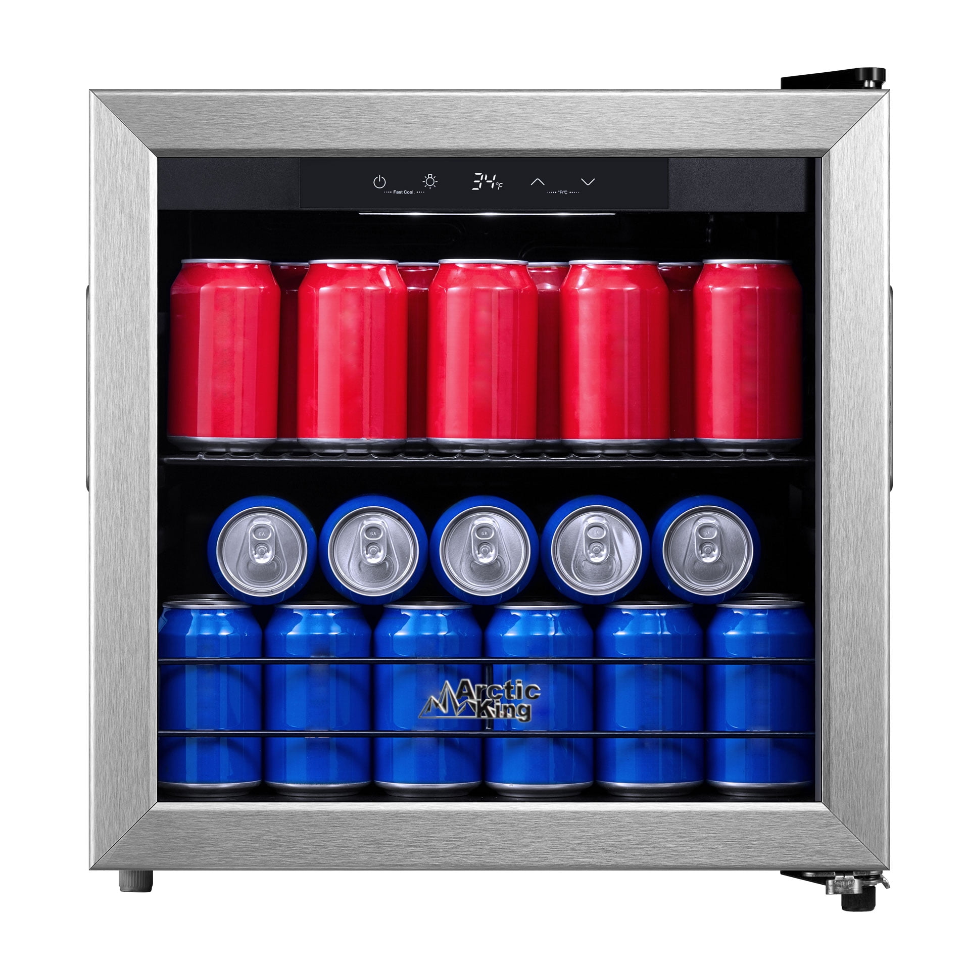Arctic King 48-Can Beverage Fridge & Cooler with Electrical Control, Stainless Steel Look, ARV48B1AST, $98, free shipping, Walmart