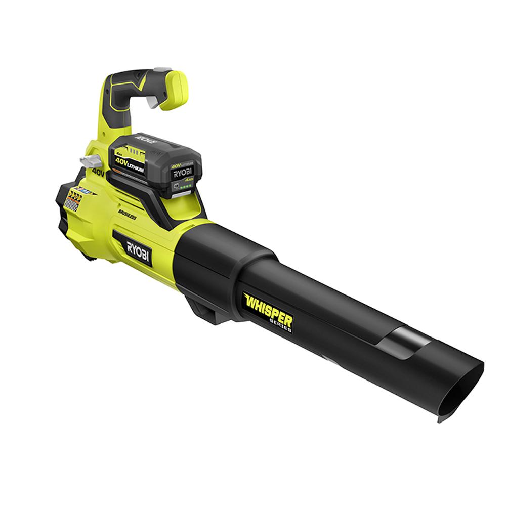 RECONDITIONED RYOBI 40V WHISPER SERIES Blower Kit with battery and charger, 550cfm/125mph, $86.25, FS, Direct Tools Outlet