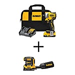 DEWALT ATOMIC 20V MAX Lithium-Ion Brushless Cordless Compact 1/4 in. Impact Driver &amp; 1/4 Sheet Sander w/2Ah Battery &amp; Charger, $129, FS, Home Depot