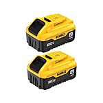 Dewalt DCB208-2 20V MAX* 8Ah lithium ion battery 2-pack, $145.99, FS for Prime, Woot!
