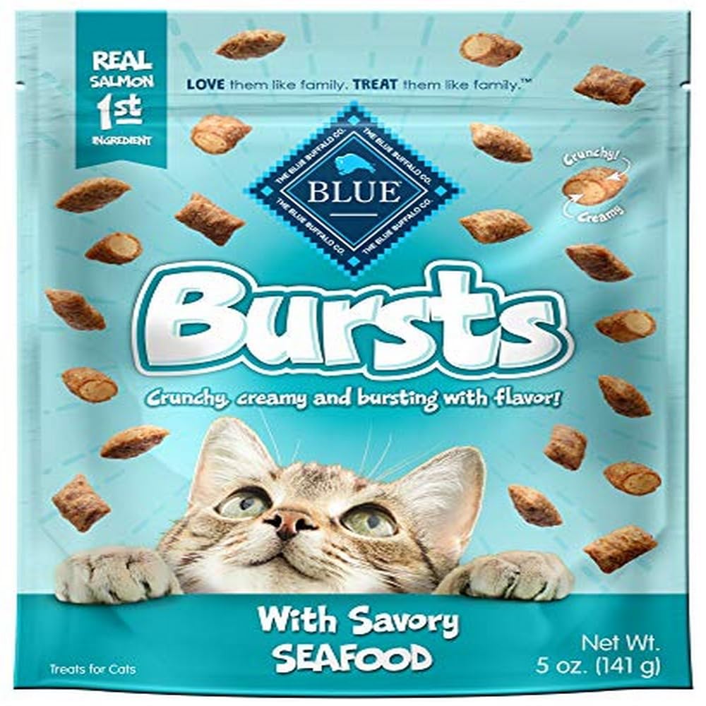 5 oz Blue Buffalo Bursts Crunchy Cat Treats, Seafood or Chicken flavor, $2.26 with Subscribe and Save, Amazon