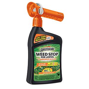 Spectracide Weed Stop For Lawns Plus Crabgrass Killer 32-fl oz Hose End Sprayer Concentrated Lawn Weed Killer, $6, free pickup, Lowe's