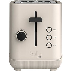 bella PRO - 2-Slice Toaster with Extra Wide Slots - Oatmilk, $14.99, free shipping, Best Buy